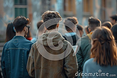 ai generative nerd who is hated by classmates Stock Photo
