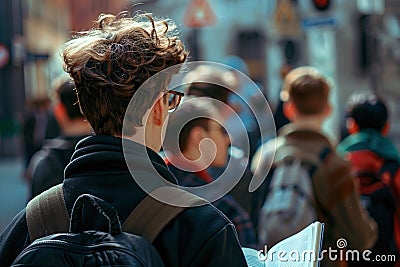 ai generative nerd who is hated by classmates Stock Photo