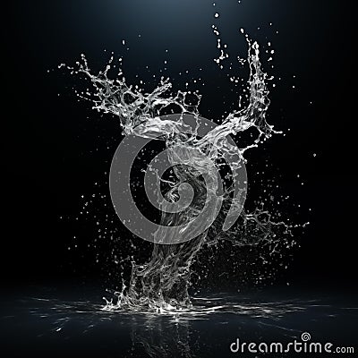 AI Generative photo of A stream of water rising from the ground dancing, Stock Photo
