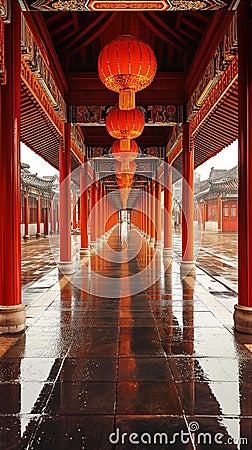 AI generative photography of Color Matching Orange, Chinese Style Stock Photo