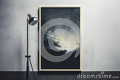 Ai generative. Poster with blank space on the wall Stock Photo