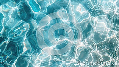 Rippling turquoise water with light caustics. Stock Photo