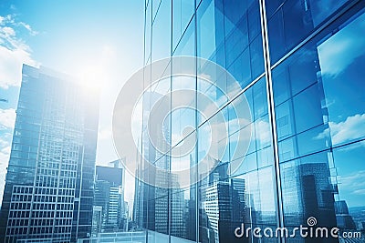 Ai generative. View of modern business skyscrapers glass and sky Stock Photo