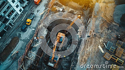 AI generator image of professional photopgraphy of engineering and geotechnical and structural works. Stock Photo
