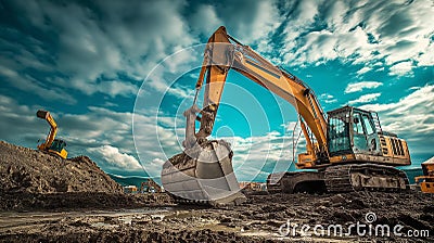AI generator image of professional photopgraphy of engineering and geotechnical and structural works. Stock Photo
