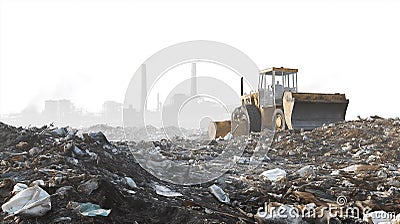 AI generator images of garbage trucks preparing to gradually collect and transport garbage Stock Photo