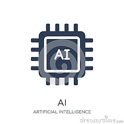 AI icon. Trendy flat vector AI icon on white background from Art Vector Illustration