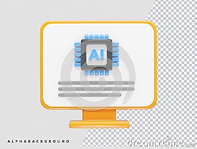 ai icon vector illustration element 3d rendering transparent eps Vector Illustration