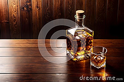 Copyspace alcoholic hard liquor bar bottle drink Cartoon Illustration