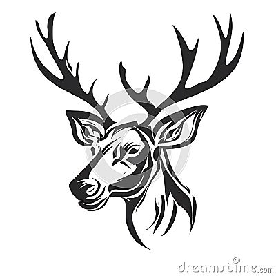 AI illustration of a deer painted in a watercolor style, set against a white background. Cartoon Illustration