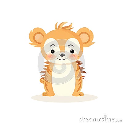 Ai Image Generative Little tiger cub doing a standing position. Stock Photo
