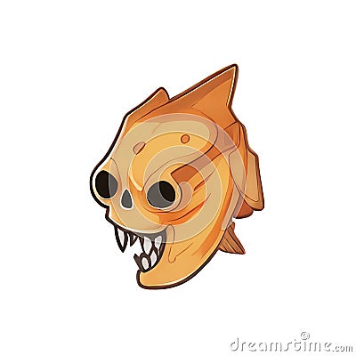 Ai Image Generative Monster skull face Illustration. Stock Photo