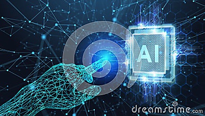 AI Learning and Artificial Intelligence Concept. Business, modern technology, internet and networking concept Stock Photo