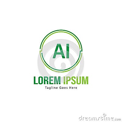 AI Letter Logo Design. Creative Modern AI Letters Icon Illustration Vector Illustration