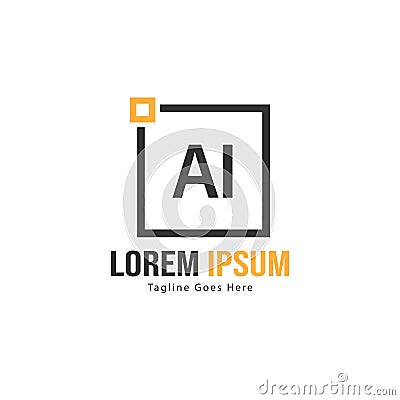 AI Letter Logo Design. Creative Modern AI Letters Icon Illustration Vector Illustration