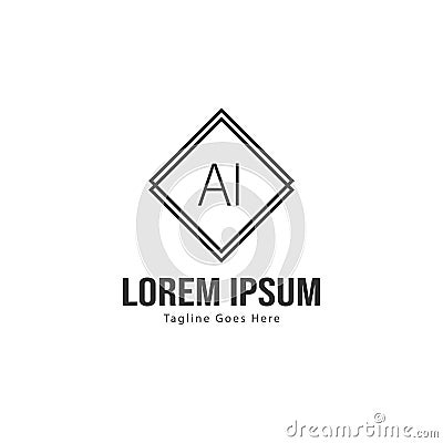 AI Letter Logo Design. Creative Modern AI Letters Icon Illustration Vector Illustration