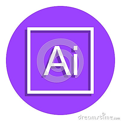 AI Letter sign badge icon. Simple glyph, flat vector of web icons for ui and ux, website or mobile application Stock Photo