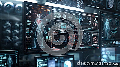 AI Medical Imaging Software Interface in Detail Stock Photo
