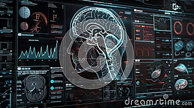 AI Medical Imaging Software Interface in Detail Stock Photo