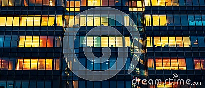 AI photography, beautiful view Close up of the side of the building, night view colorful images Colorful Stock Photo