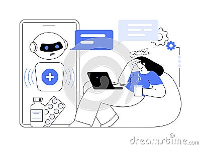 AI-Powered Healthcare Chatbots abstract concept vector illustration. Vector Illustration