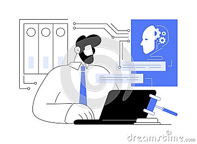 AI-Powered Legal Chatbots abstract concept vector illustration. Vector Illustration