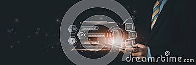 AI-Powered Robotic Process Automation (RPA) for Business Efficiency, Digital Transformation, Automation, Industry 4.0 Stock Photo