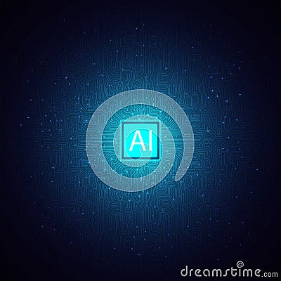 Ai processor Vector Illustration