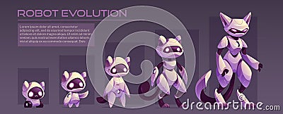 Ai robot character evolution infographic vector Vector Illustration