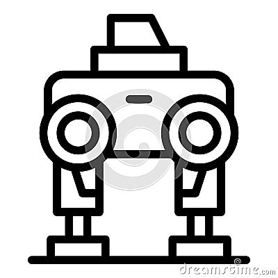 Ai robot icon outline vector. Android child Vector Illustration