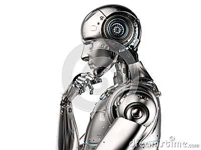 Ai robot thinking Stock Photo