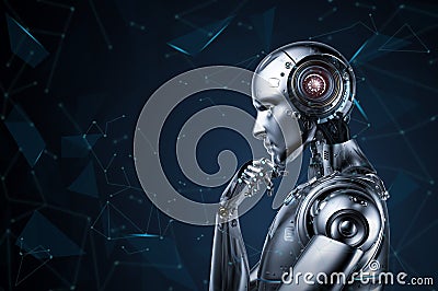 Ai robot thinking Stock Photo