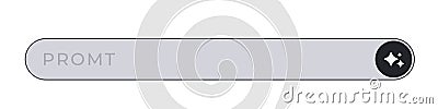 Ai search bar with prompt text on light gray background and sparkle icon on right side Vector Illustration