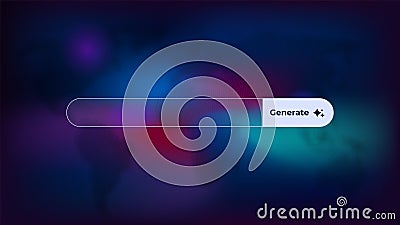 Ai search interface with progress bar and generate button highlight in center Vector Illustration