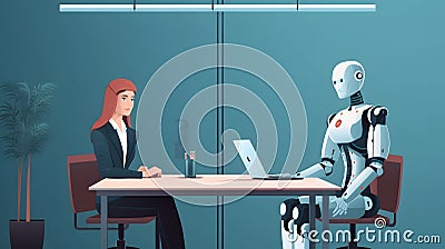 AI stealing our jobs, AI job interview. Generative AI Stock Photo