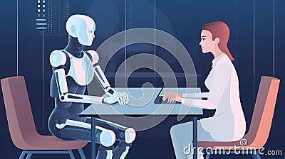 AI stealing our jobs, AI job interview. Generative AI Stock Photo