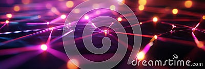 AI Systems in PeertoPeer Synchronization Glowing Network represents data exchange decentralized systems connected networks Stock Photo