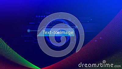 Ai tech Text to image, virtual graphic with AI, Artificial Intelligence, using command prompt for generates something, Futuristic Stock Photo