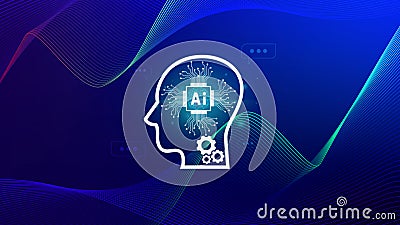 Ai tech, virtual graphic Global Internet connect with AI, Artificial Intelligence, using command prompt for generates something, Stock Photo