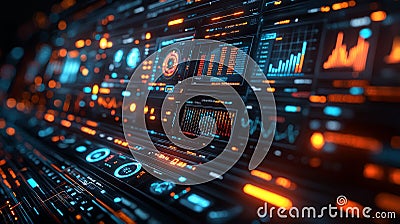 AI technology automates data analytics. It encompasses big data, business analytics, and stock automation. A touch Stock Photo