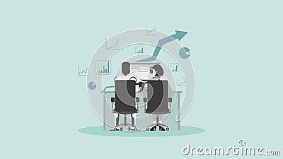 AI technology concept of business assistant, consultant, and support Vector Illustration