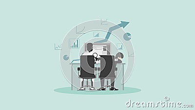 AI technology concept of business assistant, consultant, and support Vector Illustration