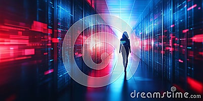 AI and Cybersecurity: Data, Hacking, and the Future of Digital Security Stock Photo