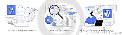 AI Technology in PR abstract concept vector illustrations. Vector Illustration