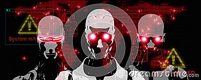 AI is a threat to humans. Artificial Intelligence, godlike, has the potential to destroy the human race Stock Photo