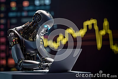 Broker Crypto bot. Trader Robot on analys cryptocurrency. Gas oil futures Stock Photo