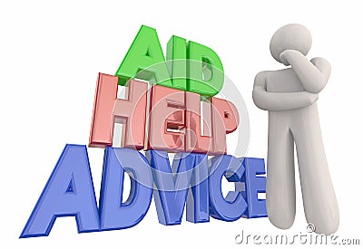 Aid Help Advice Support Assistance Thinker Stock Photo