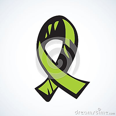 Aid ribbon logo. Vector drawing Vector Illustration