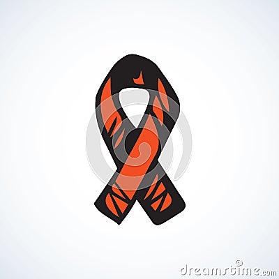 Aid ribbon logo. Vector drawing Vector Illustration