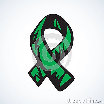 Aid ribbon logo. Vector drawing Vector Illustration